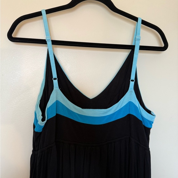 INC International Concepts Black & Blue Maxi Dress with Spaghetti Straps Size XL - Picture 6 of 8